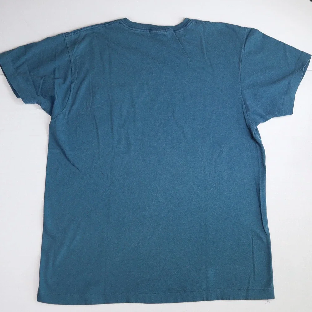 Vintage Polo Ralph Lauren Single Stitch Pocket Tee M TShirt Blue Made USA Cotton